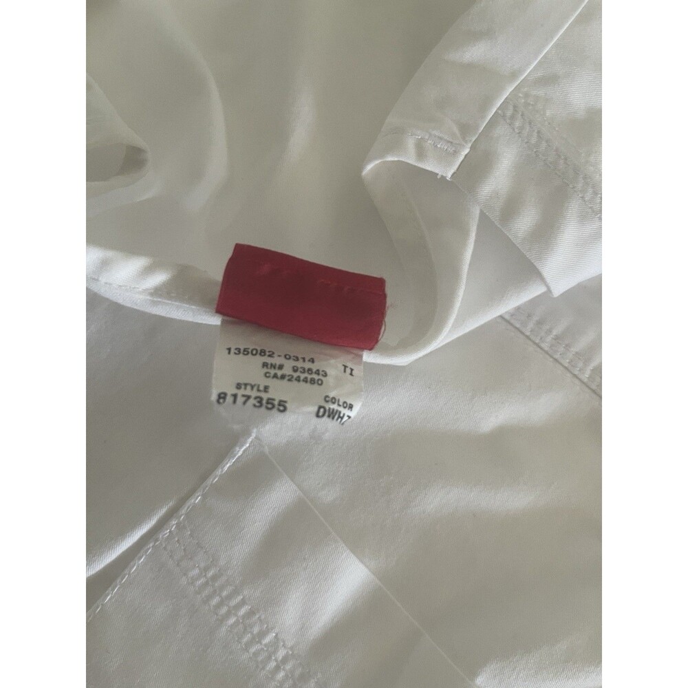 Dickies Medical Short Sleeve V-Neck Scrub Top Fit Women's Size XL White Pockets - Picture 9 of 11